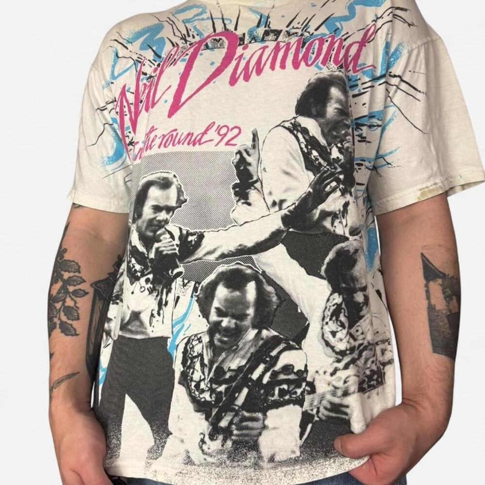 90s Neil Diamond All Over Print Concert T-shirt single stitch